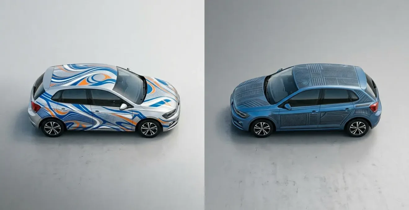 Comparaison visuelle entre LOA et crédit classique pour l'achat d'une voiture avec un budget de 300 euros par mois