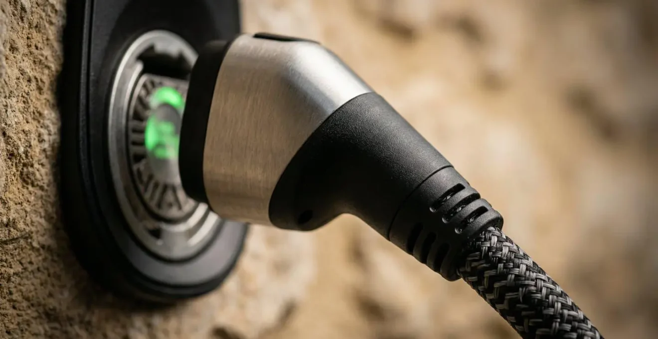Installation d'une borne de recharge moderne sur le mur d'une maison française