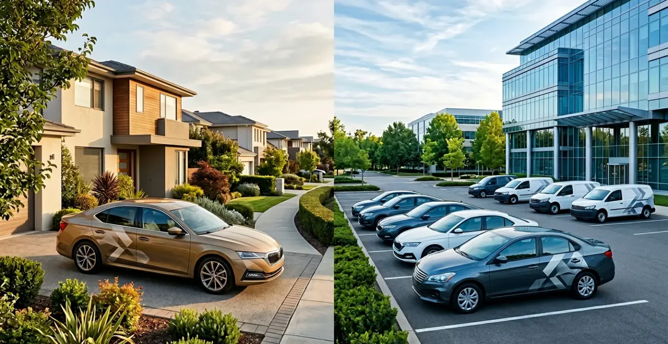 Comparaison visuelle entre usage particulier et professionnel de la location longue durée automobile