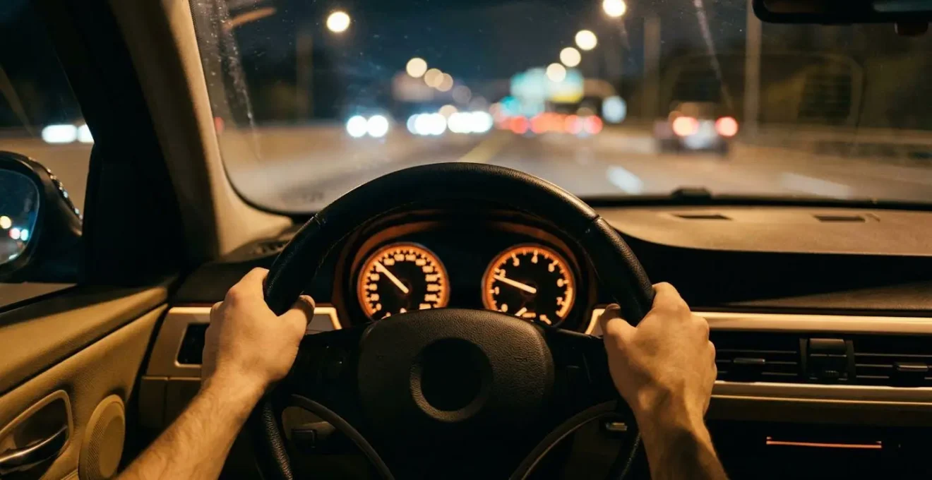 Tableau de bord automobile avec éclairage d'ambiance ajusté pour la conduite nocturne