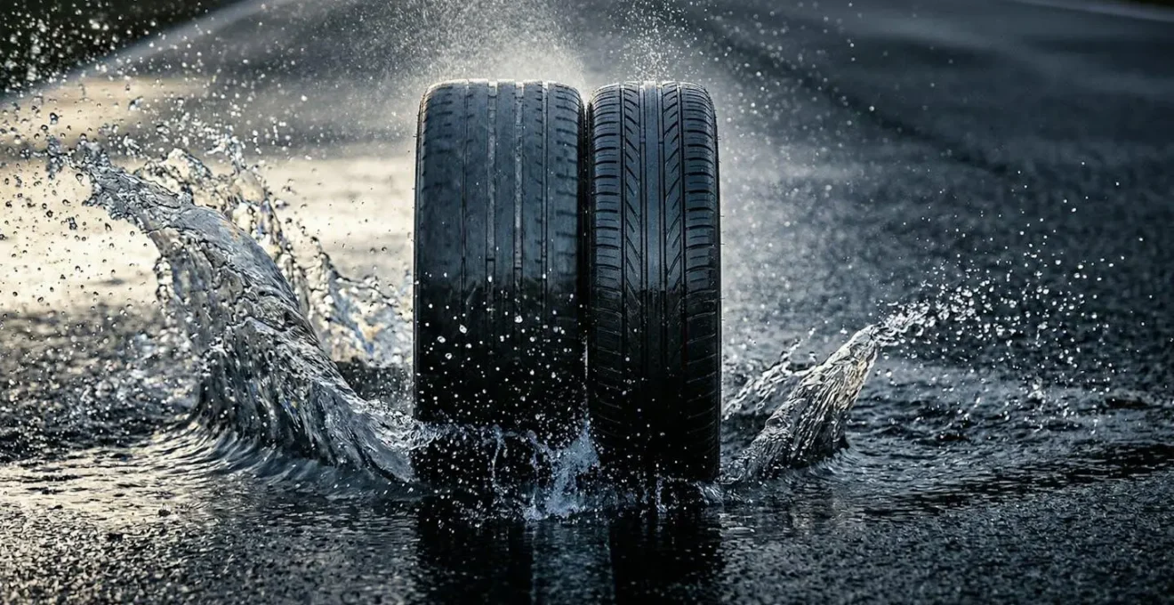 Visualisation de l'effet aquaplaning sur pneus larges versus étroits